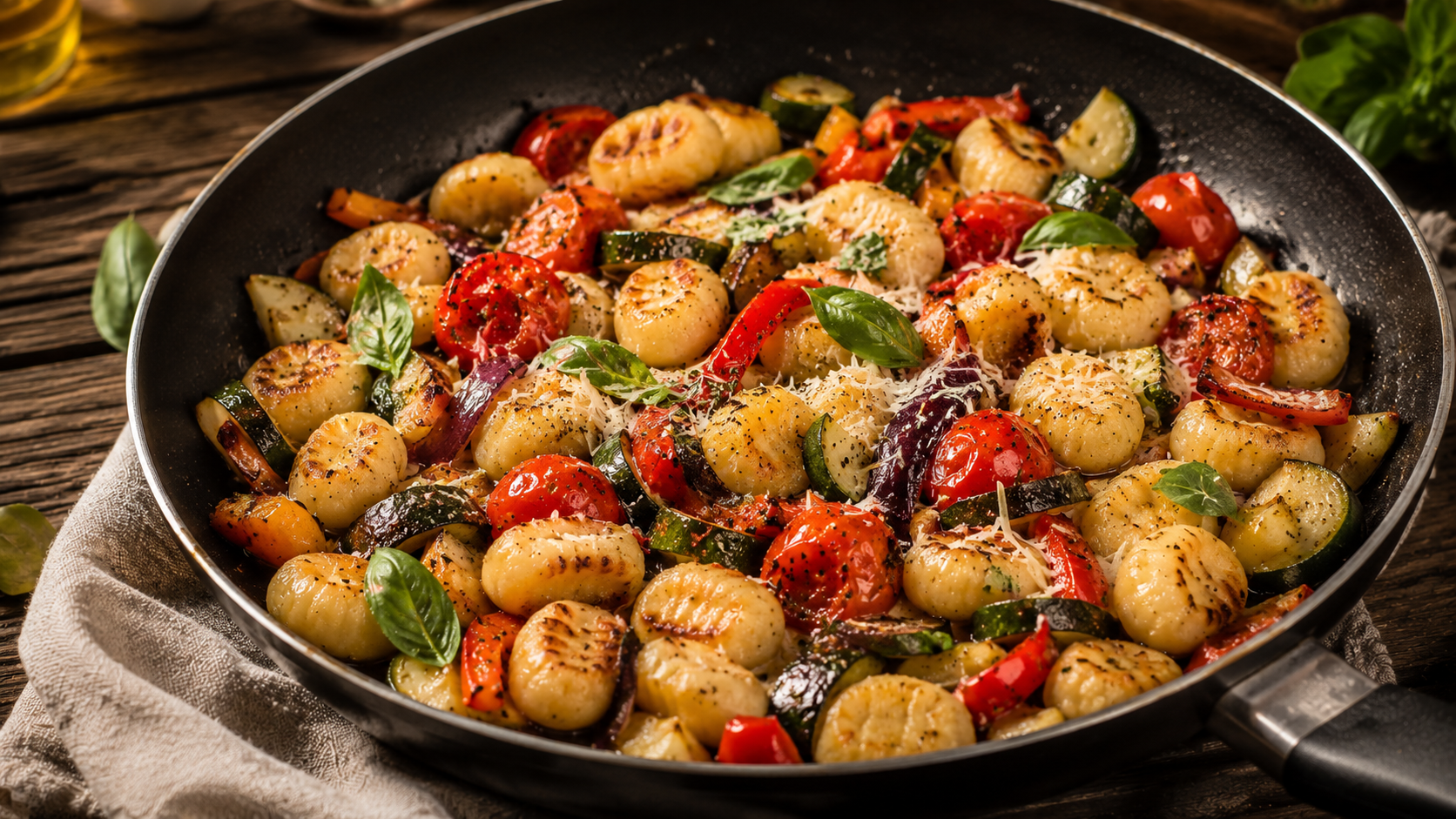 Poêlée de gnocchis aux légumes rôtis