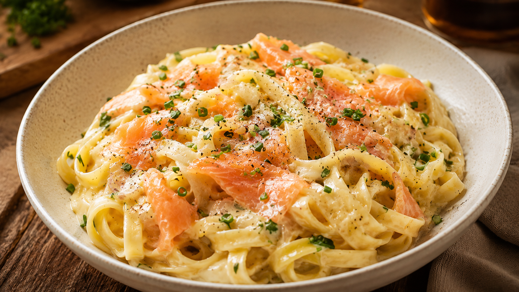 Tagliatelles au saumon fumé