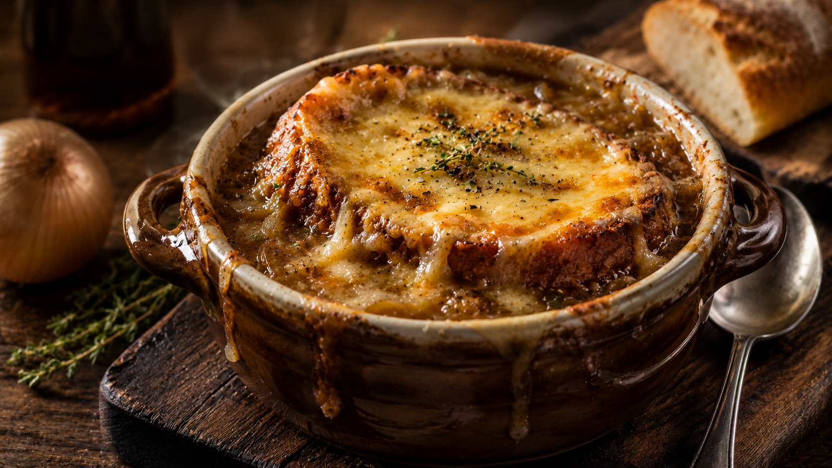 Soupe à l’oignon gratinée